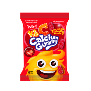 VITA C CALCIUM GUMMY #สตอเบอรี่ 40G (กล่อง12ซอง)