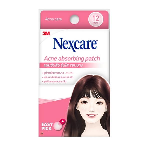 3M NEXCARE แผ่นซับสิว ACNE ABSORBING #รุ่นใส (12ชิ้น)