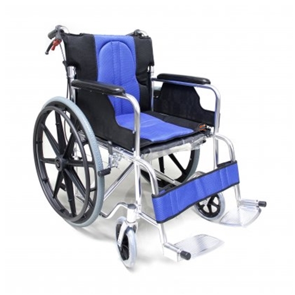ฮ LOC WHEELCHAIR รถเข็น #HY9000 เหล็กเคลือบสี (เบาะฟ้า)