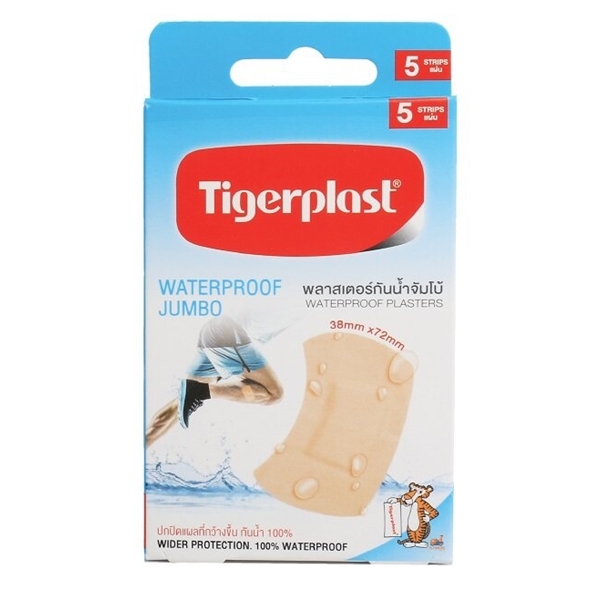 TIGERPLAST WATERPROOF JUMBO #สีเนื้อ (5ชิ้น) พลาสเตอร์กันน้ำ