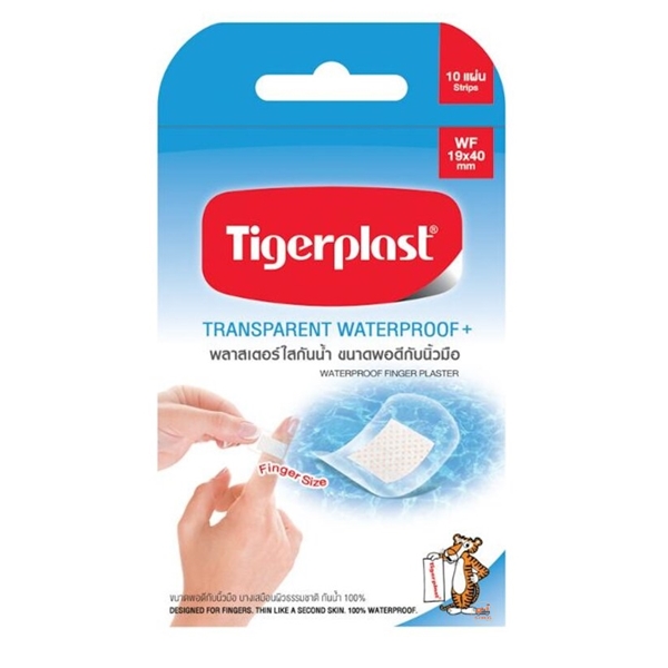 TIGERPLAST #WF (10ชิ้น) พลาสเตอร์ใสกันน้ำ #พอดีนิ้วมือ