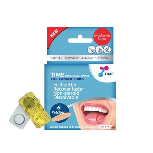 TIME ORAL ULCER PATCH #กล่อง 6ชิ้น แปะแผลในปาก