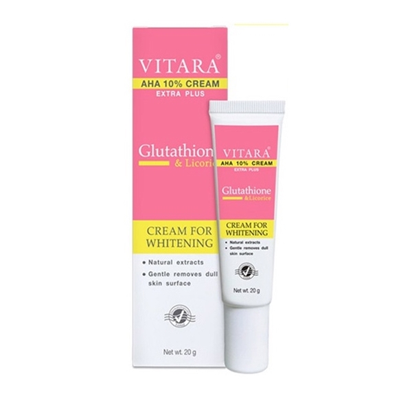VITARA AHA 10% CREAM EXTRA PLUS 20G GLUTA #ชมพู