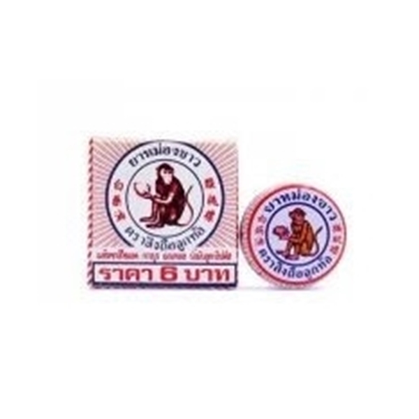 ยาหม่องขาว ตราลิงถือลูกท้อ 2G #ตลับเล็ก (8฿)