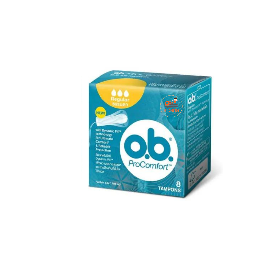 OB COMFORT REGULAR 8S #เหลือง ผ้าอนามัยสอด (แพค3)