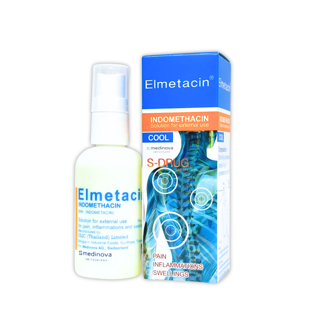 ELMETACIN SOLUTION 50ML สเปรย์แก้ปวด