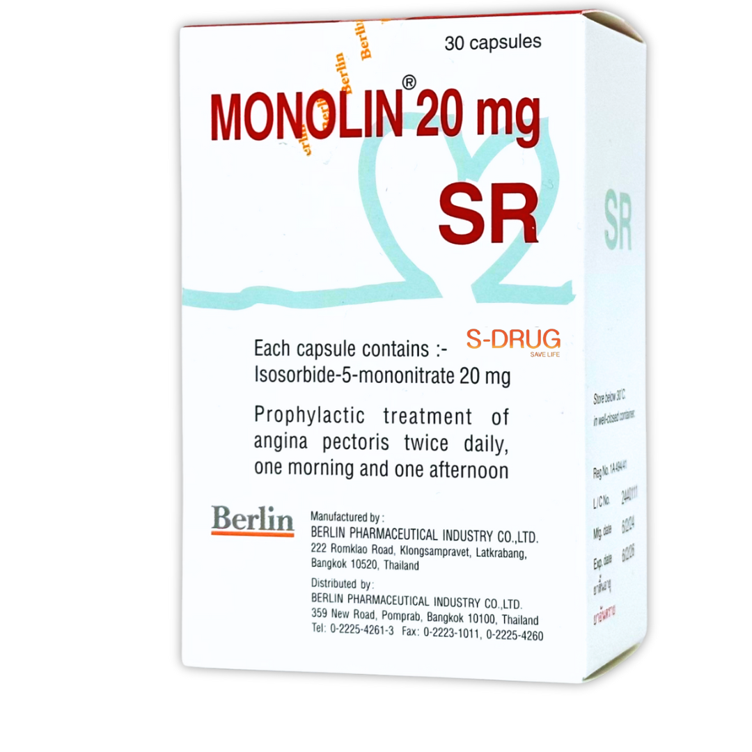 MONOLIN 20MG SR (3แผงx10S) โมโนลิน