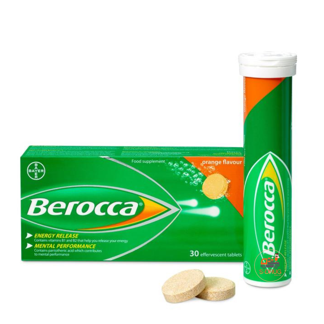BEROCCA (แพ็คคู่) วิตามินเม็ดฟู่ #รสส้ม (2x15S)