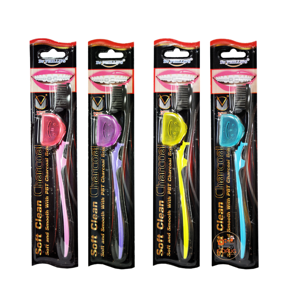 DR.PHILLIPS SOFT CLEAN CHARCOAL แปรงสำหรับจัดฟัน