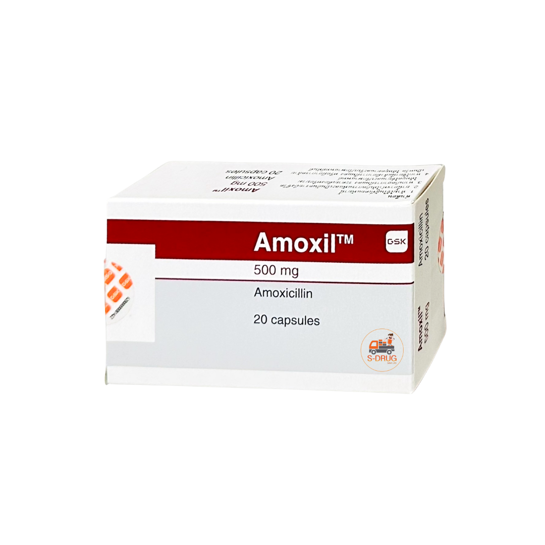 AMOXIL 500MG ล2 (ญ10x10S) GSK (ขายยกกล่อง)