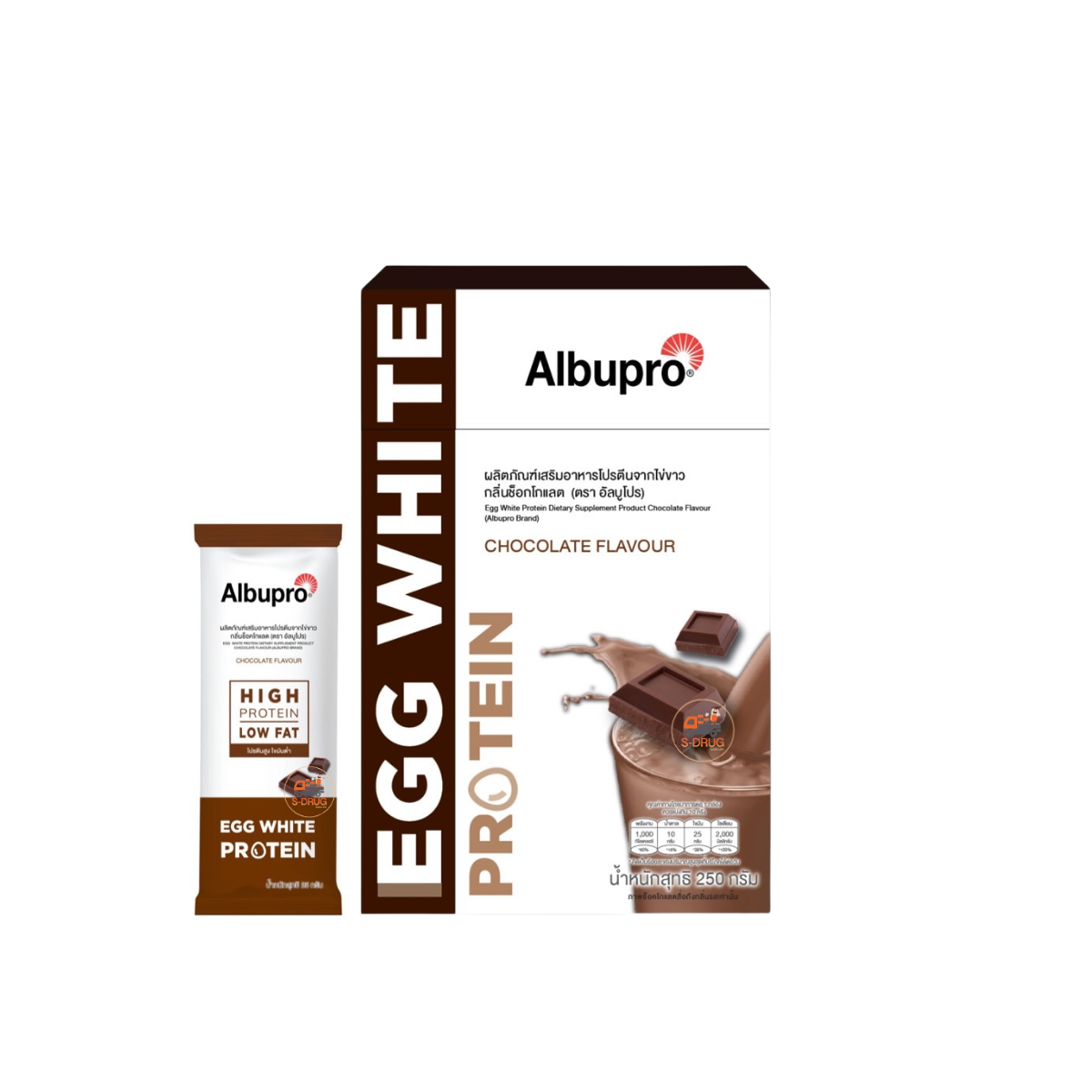 ALBUPRO EGG PROTEIN #CHOCOLATE (25Gx10ซอง) โปรตีนไข่ขาว